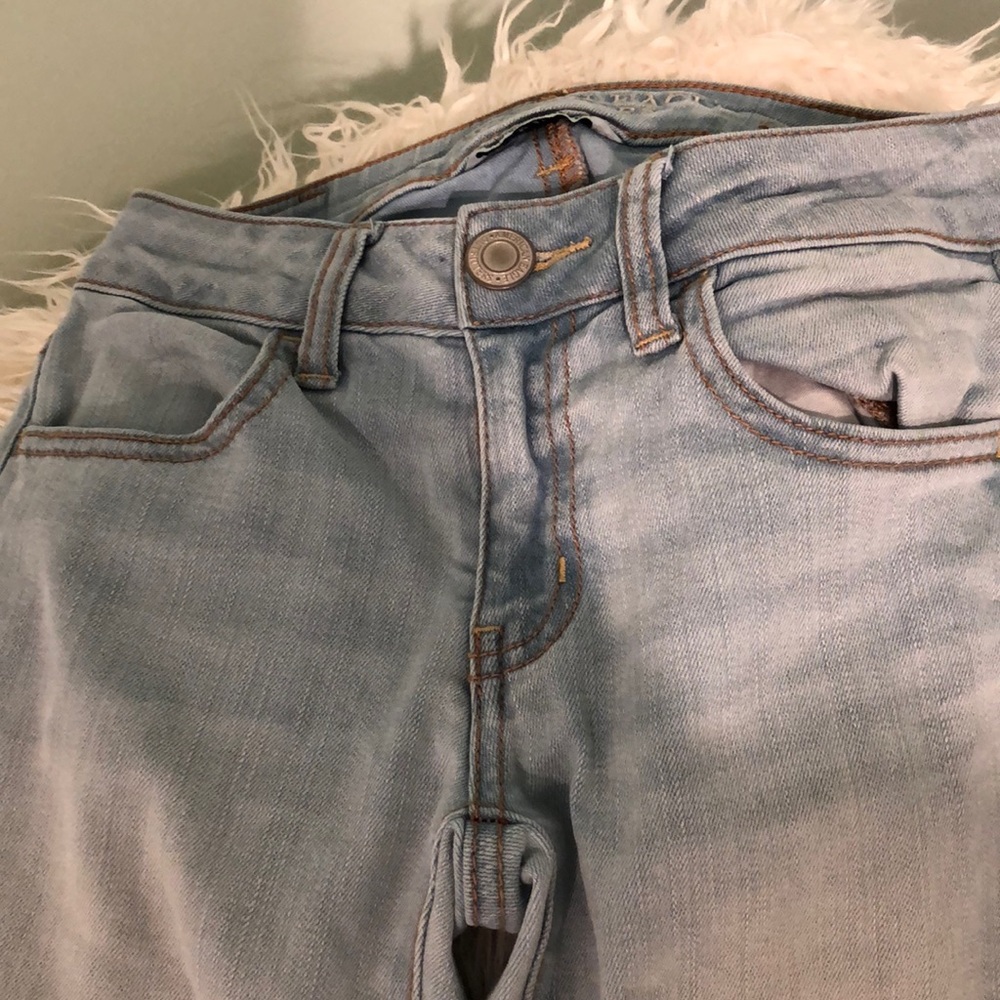 Super skinny light blue jeans